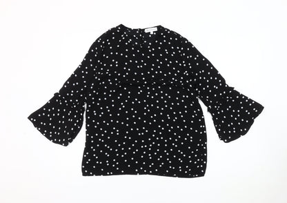 Womens UK Size 8 Warehouse Black Basic Blouse
