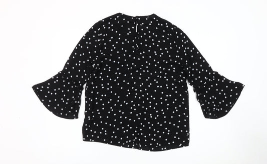 Womens UK Size 8 Warehouse Black Basic Blouse