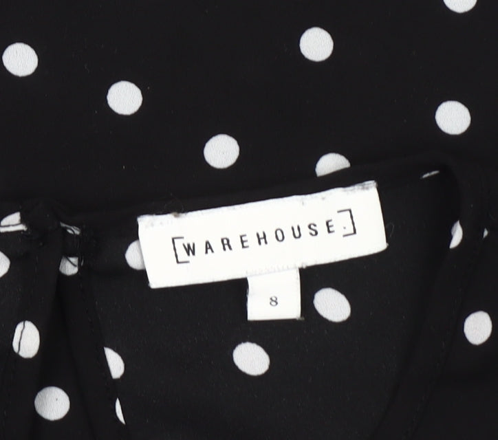 Womens UK Size 8 Warehouse Black Basic Blouse