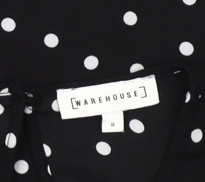 Womens UK Size 8 Warehouse Black Basic Blouse