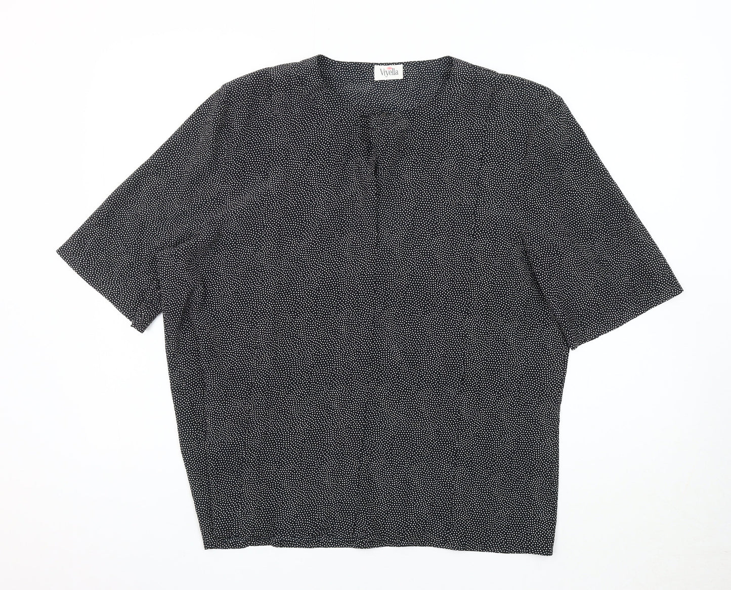 Womens UK Size 16 Viyella Black Basic Blouse