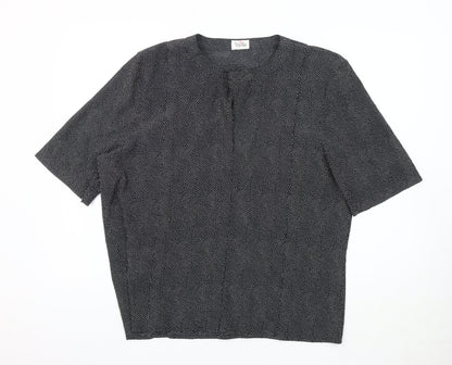 Womens UK Size 16 Viyella Black Basic Blouse
