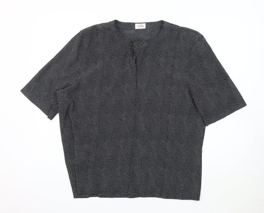Womens UK Size 16 Viyella Black Basic Blouse