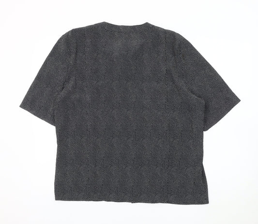 Womens UK Size 16 Viyella Black Basic Blouse