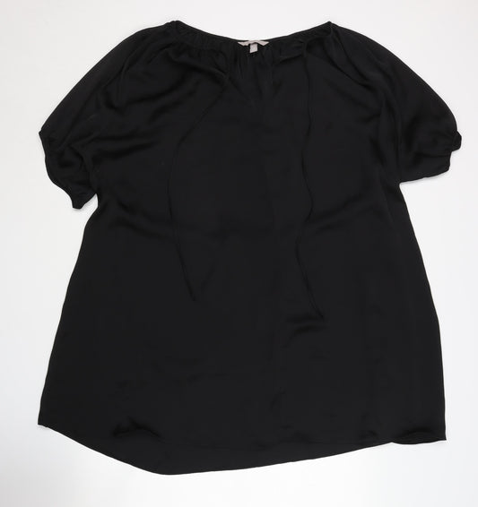 H&M Women's Black XL Shift Dress, Casual, Short Sleeve
