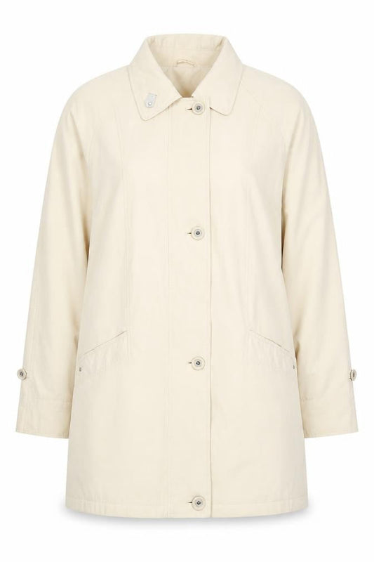 Front view of Canda Women's Beige Overcoat, size 18, Casual