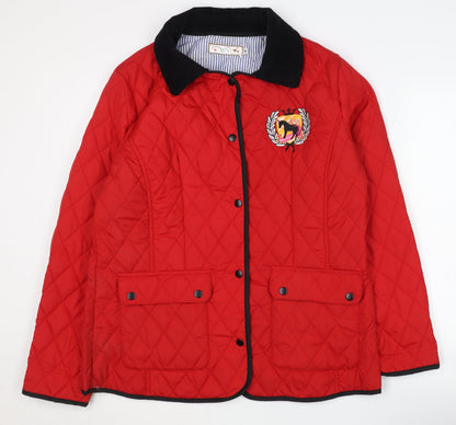 Stars and Hearts Women's Red Quilted Jacket, 2XL