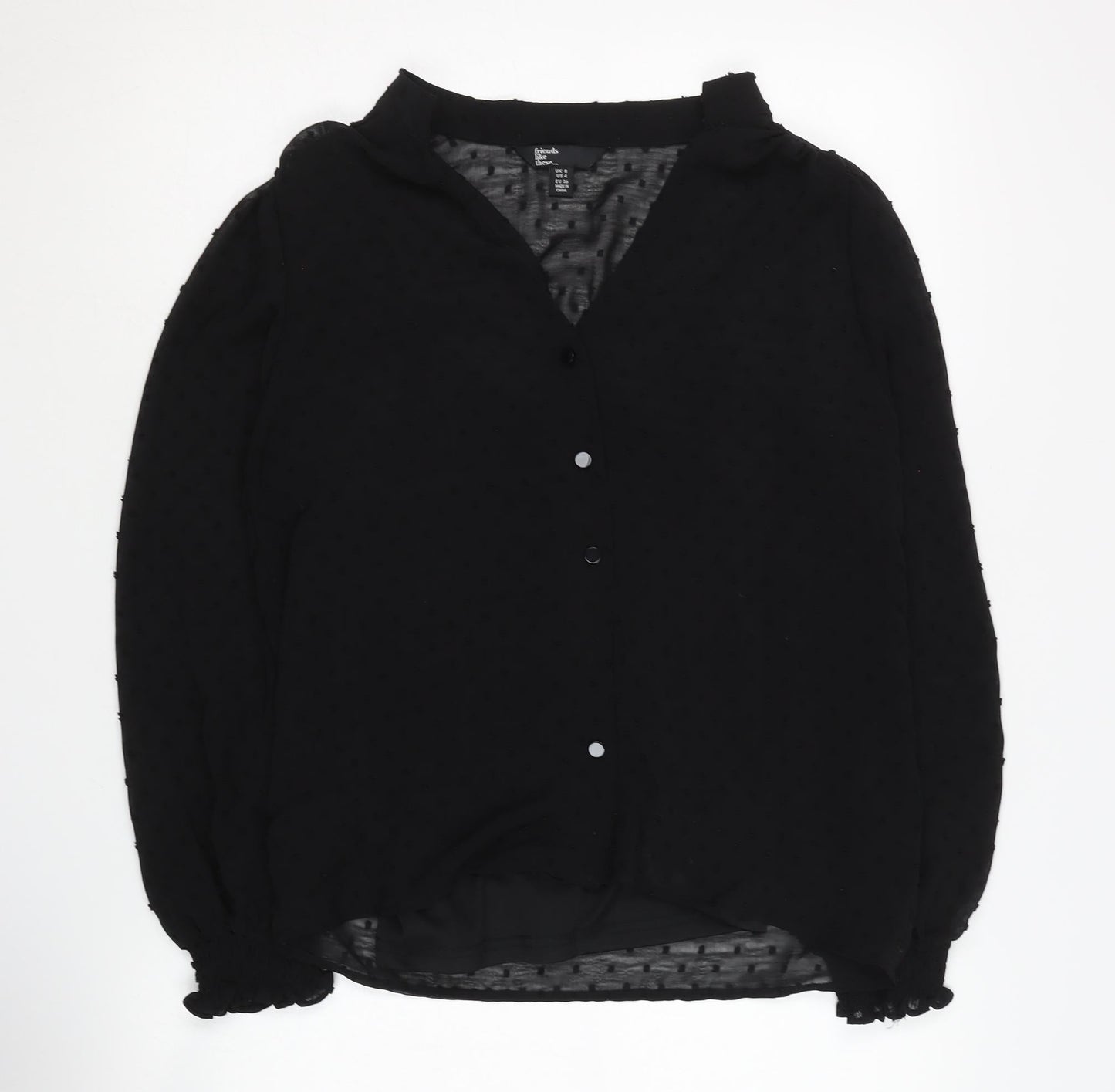 Womens UK Size 8 friends like these Black Basic Blouse