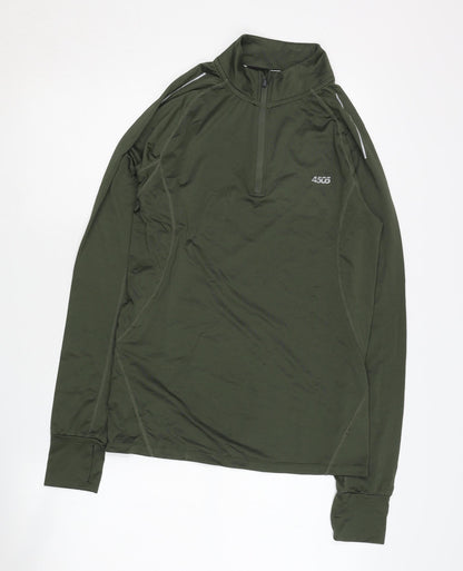 ASOS Men's Medium Green Long Sleeve 1/4 Zip Pullover