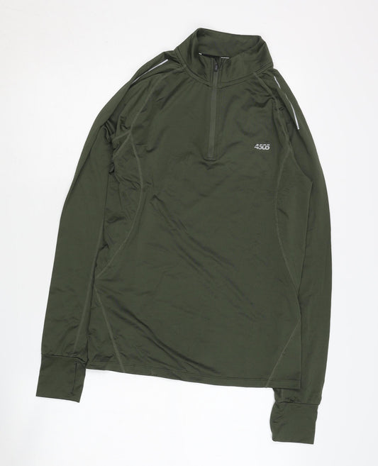 ASOS Men's Medium Green Long Sleeve 1/4 Zip Pullover
