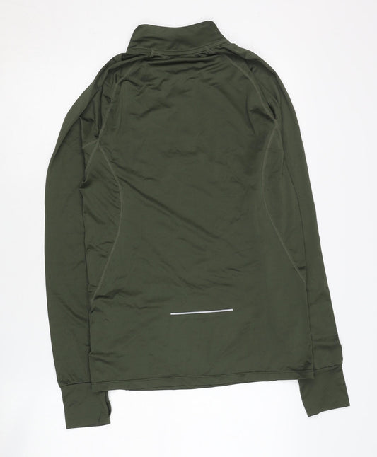 ASOS Men's Medium Green Long Sleeve 1/4 Zip Pullover