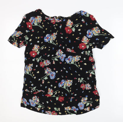 John Lewis Women's Black Floral Top Size 12
