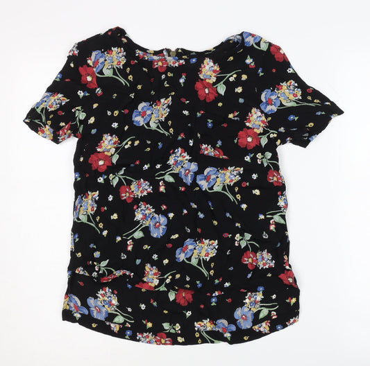 John Lewis Women's Black Floral Top Size 12
