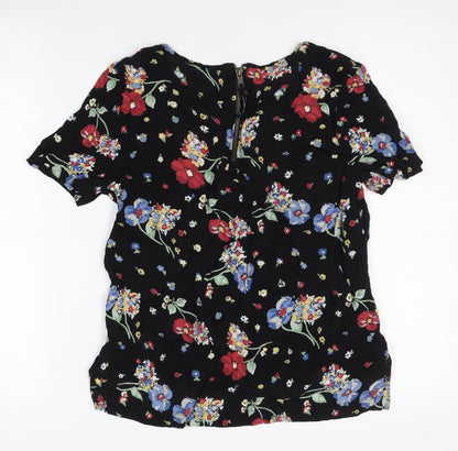 John Lewis Women's Black Floral Top Size 12