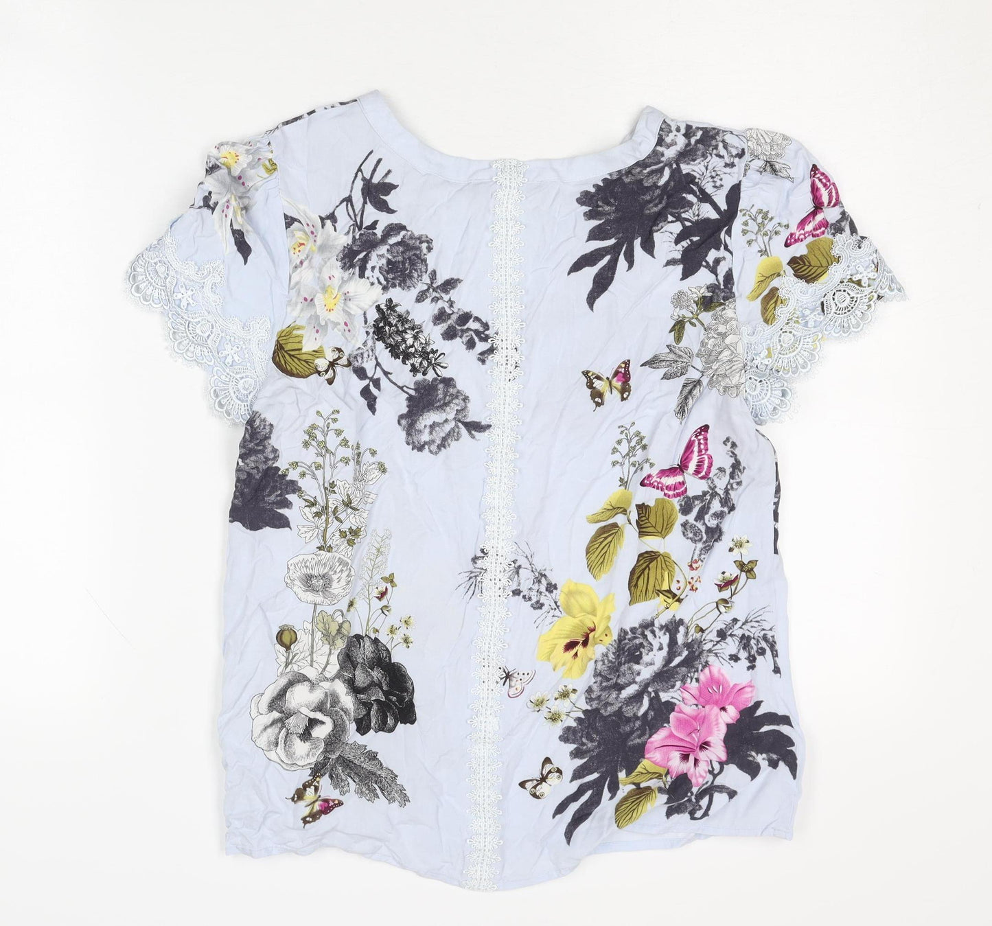 Womens UK Size UK 8 Oasis Multicoloured Basic Blouse