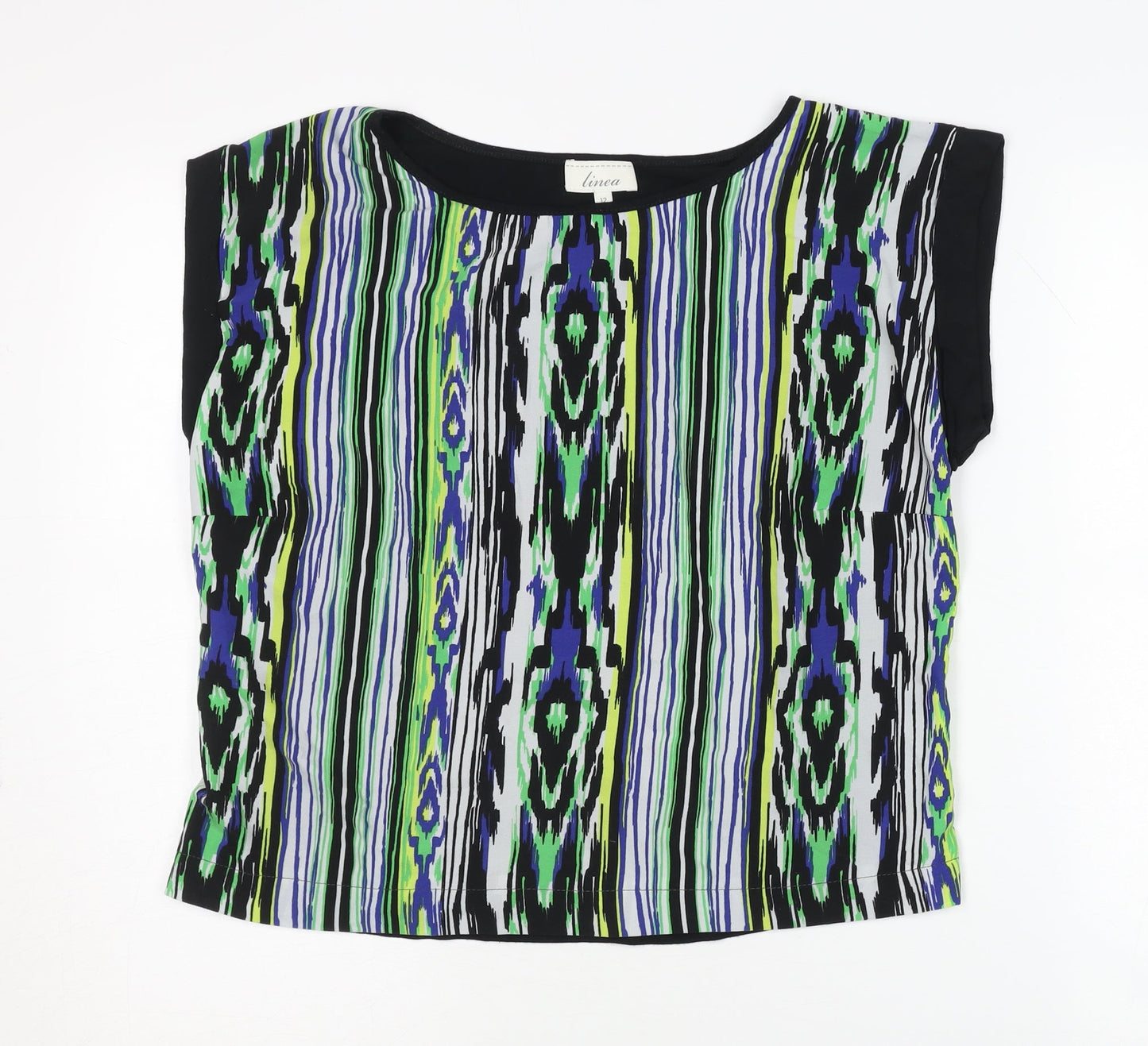 Womens UK Size 12 Linea Multicoloured Basic Blouse
