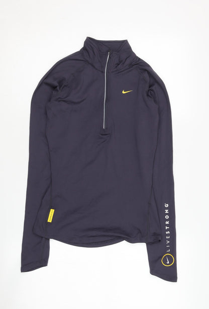 Nike Women's XS Black Running Pullover with Reflective Zip