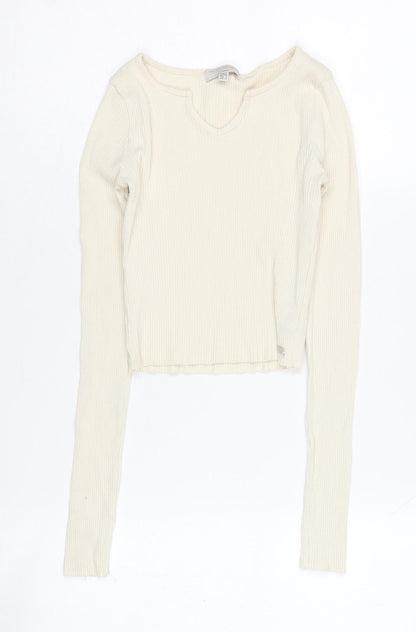 Teens UK Size S Pull & Bear Ivory Cropped Blouse