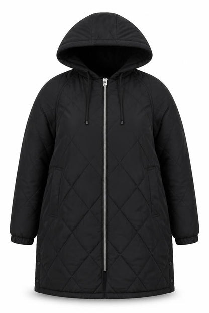 Womens UK Size XL Pull & Bear Black Quilted Coat