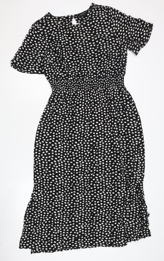 Dorothy Perkins Women's Black A-Line Midi Dress Size 10