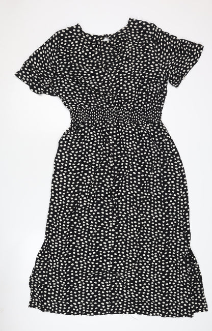 Dorothy Perkins Women's Black A-Line Midi Dress Size 10