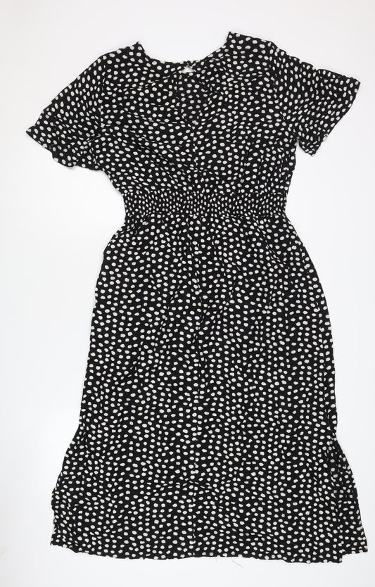 Dorothy Perkins Women's Black A-Line Midi Dress Size 10