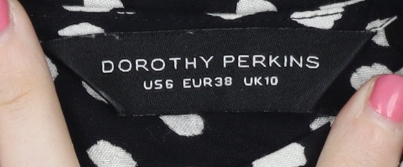 Dorothy Perkins Women's Black A-Line Midi Dress Size 10