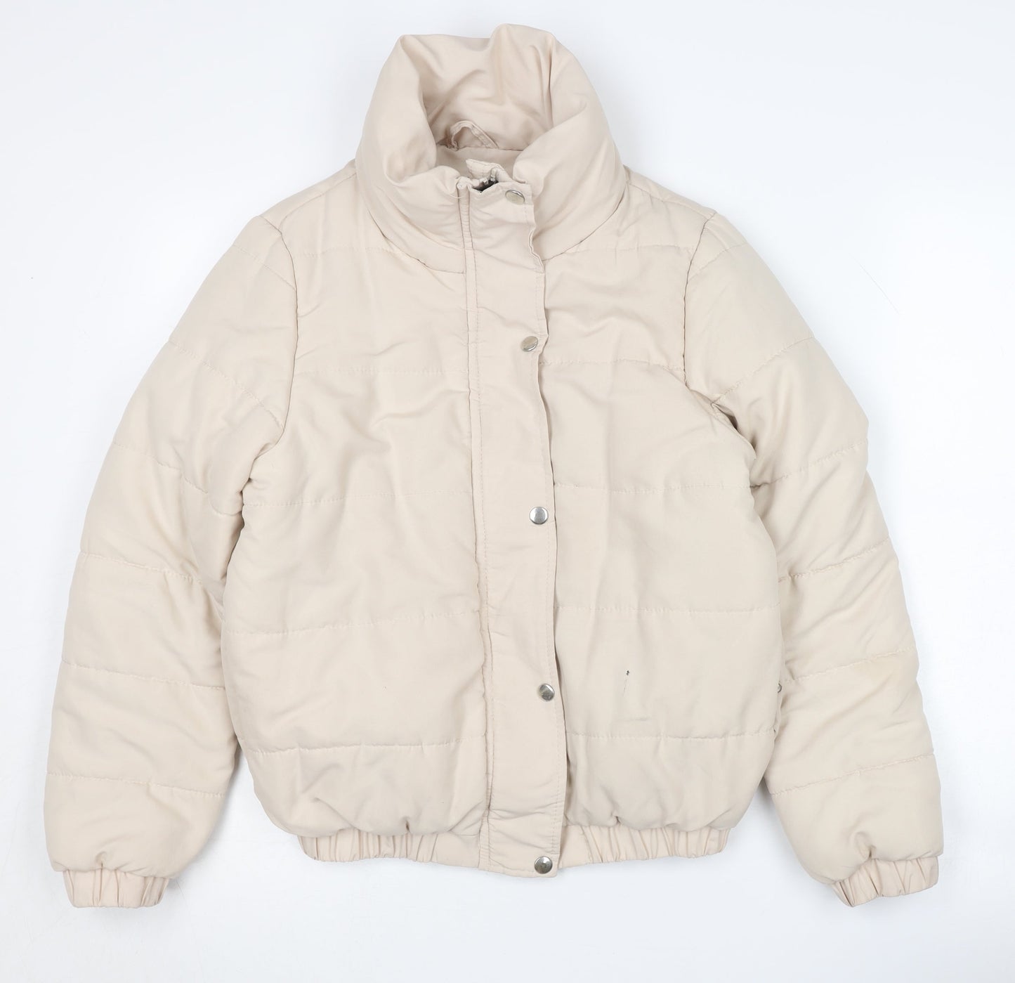 Boohoo Women's Beige Puffer Jacket Size 8