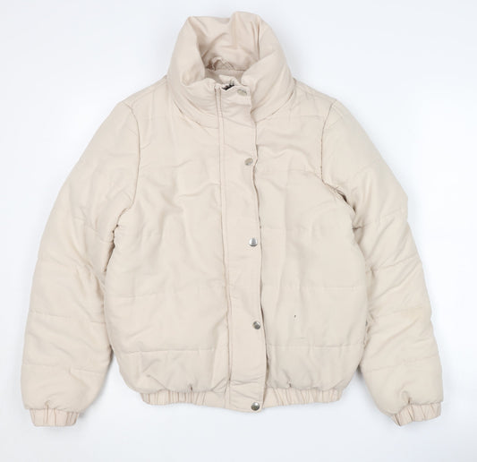 Boohoo Women's Beige Puffer Jacket Size 8