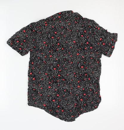 Topshop Women's Black Heart Print Nightshirt UK 6