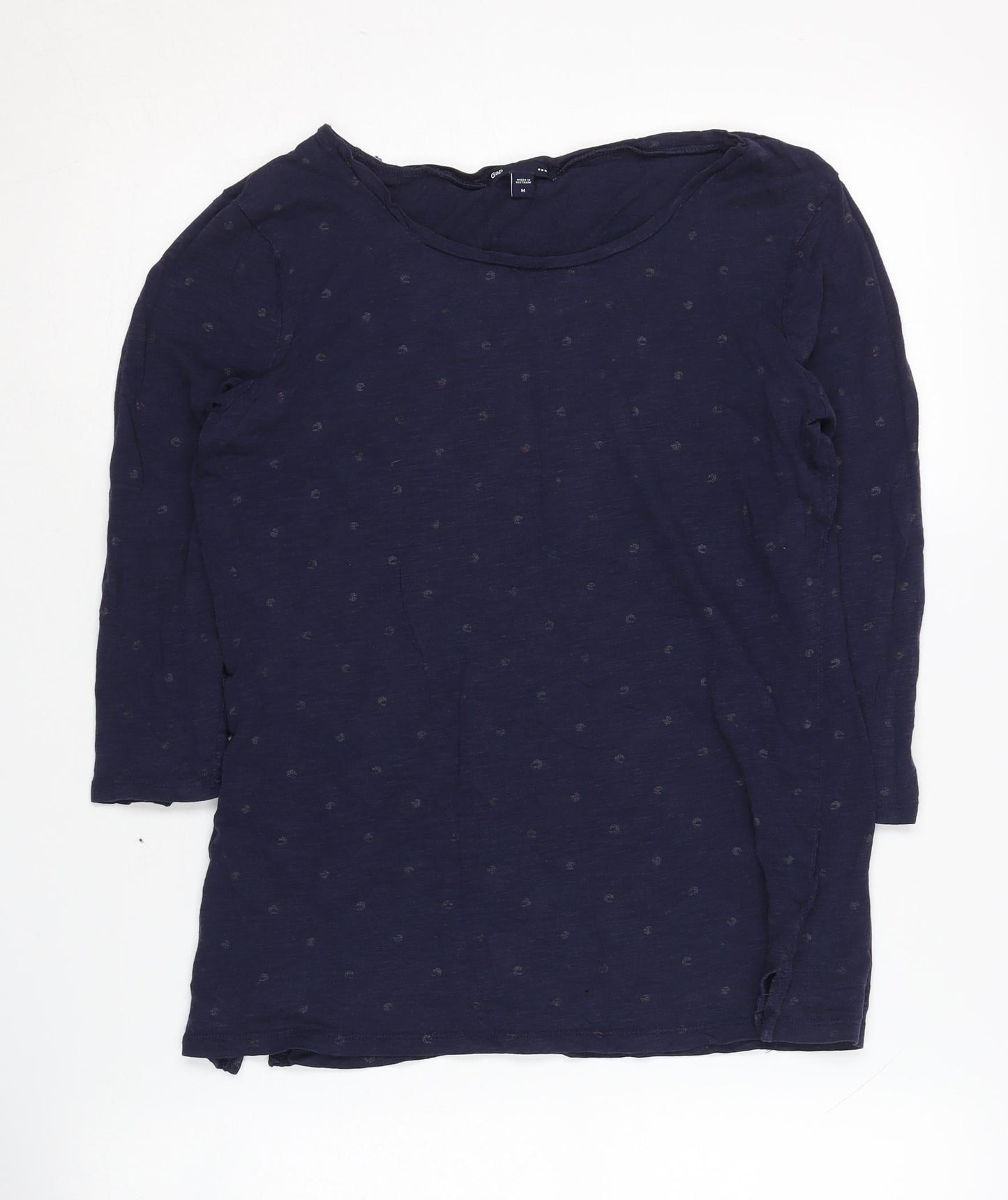 Gap Women's Blue 3/4 Sleeve T-Shirt Cotton Blend M