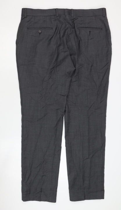 Jaeger Men's Grey Dress Pants, Size 38R, Regular Fit