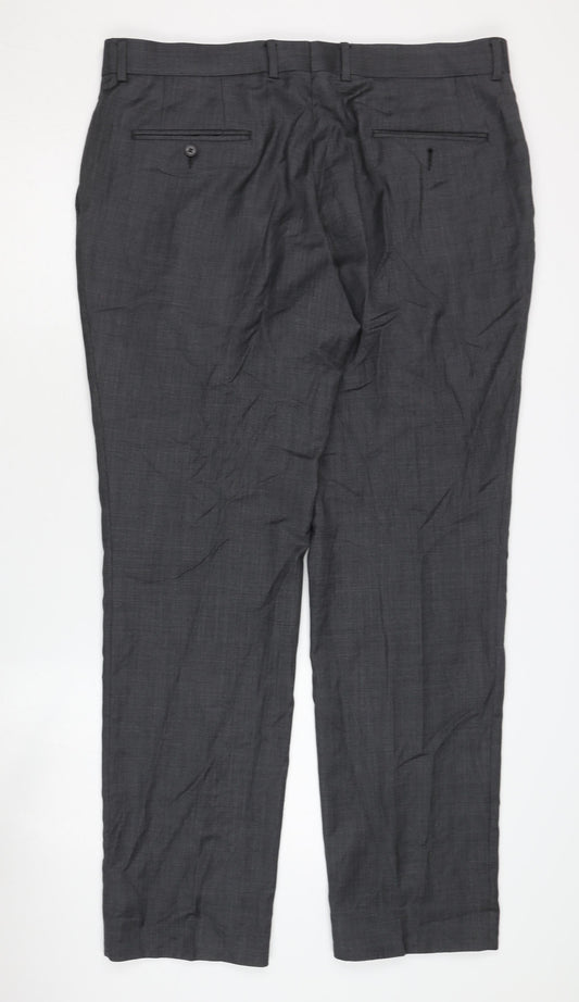 Jaeger Men's Grey Dress Pants, Size 38R, Regular Fit