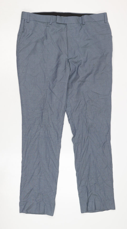 Fellini Men's Blue Dress Pants 38S Tailored Fit