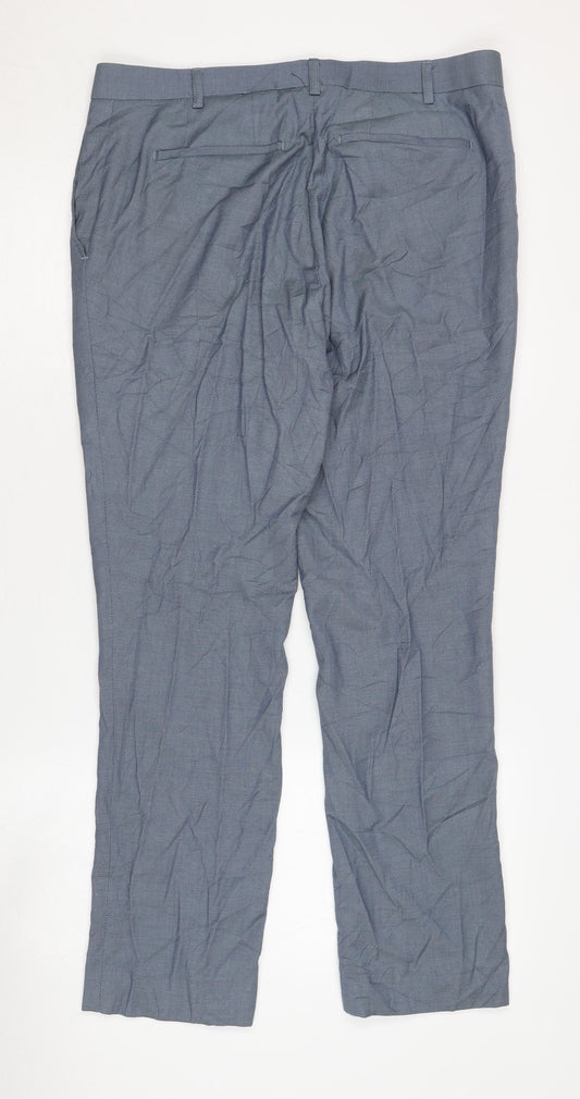Fellini Men's Blue Dress Pants 38S Tailored Fit