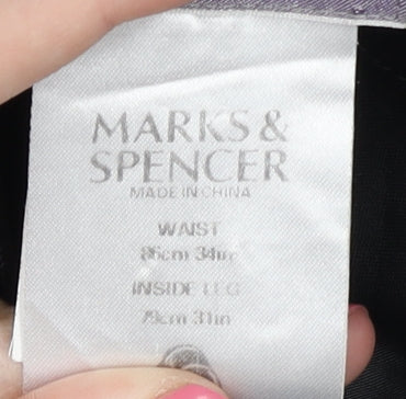 Marks and Spencer Men's Black Pinstripe Trousers 34 Waist