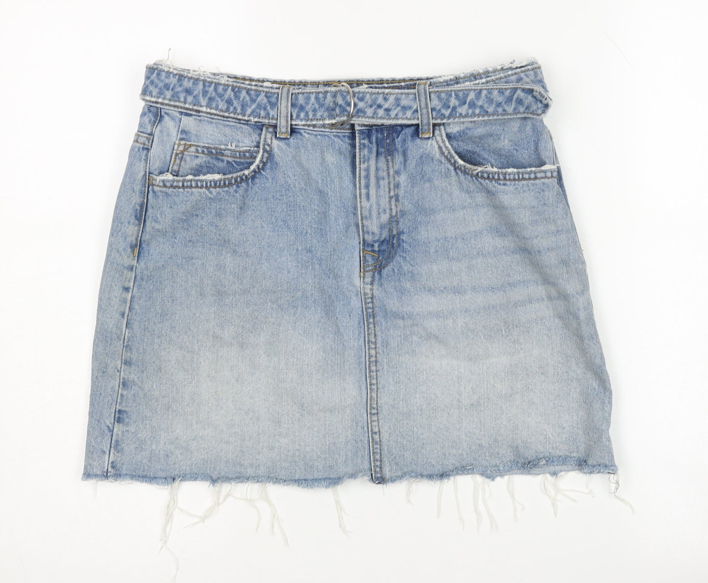 Womens UK Size 8 Zara Mini Denim Skirt