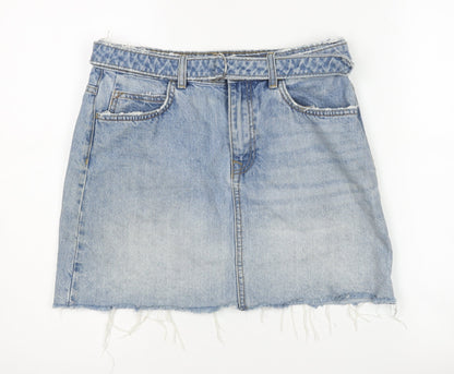 Womens UK Size 8 Zara Mini Denim Skirt
