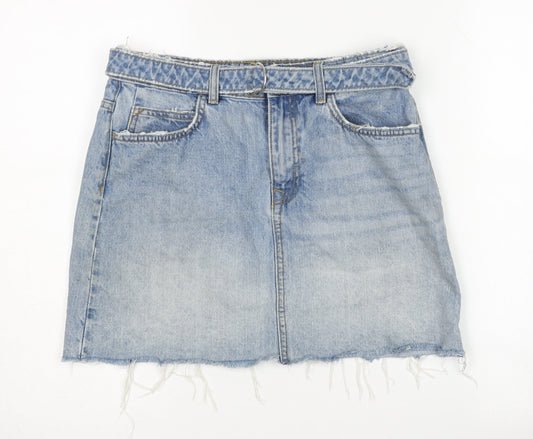Womens UK Size 8 Zara Mini Denim Skirt