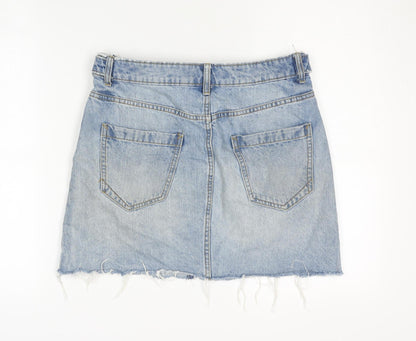 Womens UK Size 8 Zara Mini Denim Skirt