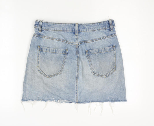 Womens UK Size 8 Zara Mini Denim Skirt