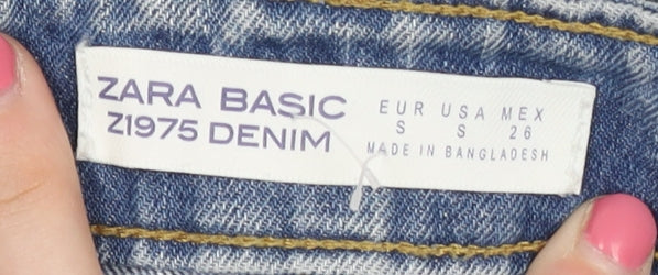 Womens UK Size 8 Zara Mini Denim Skirt