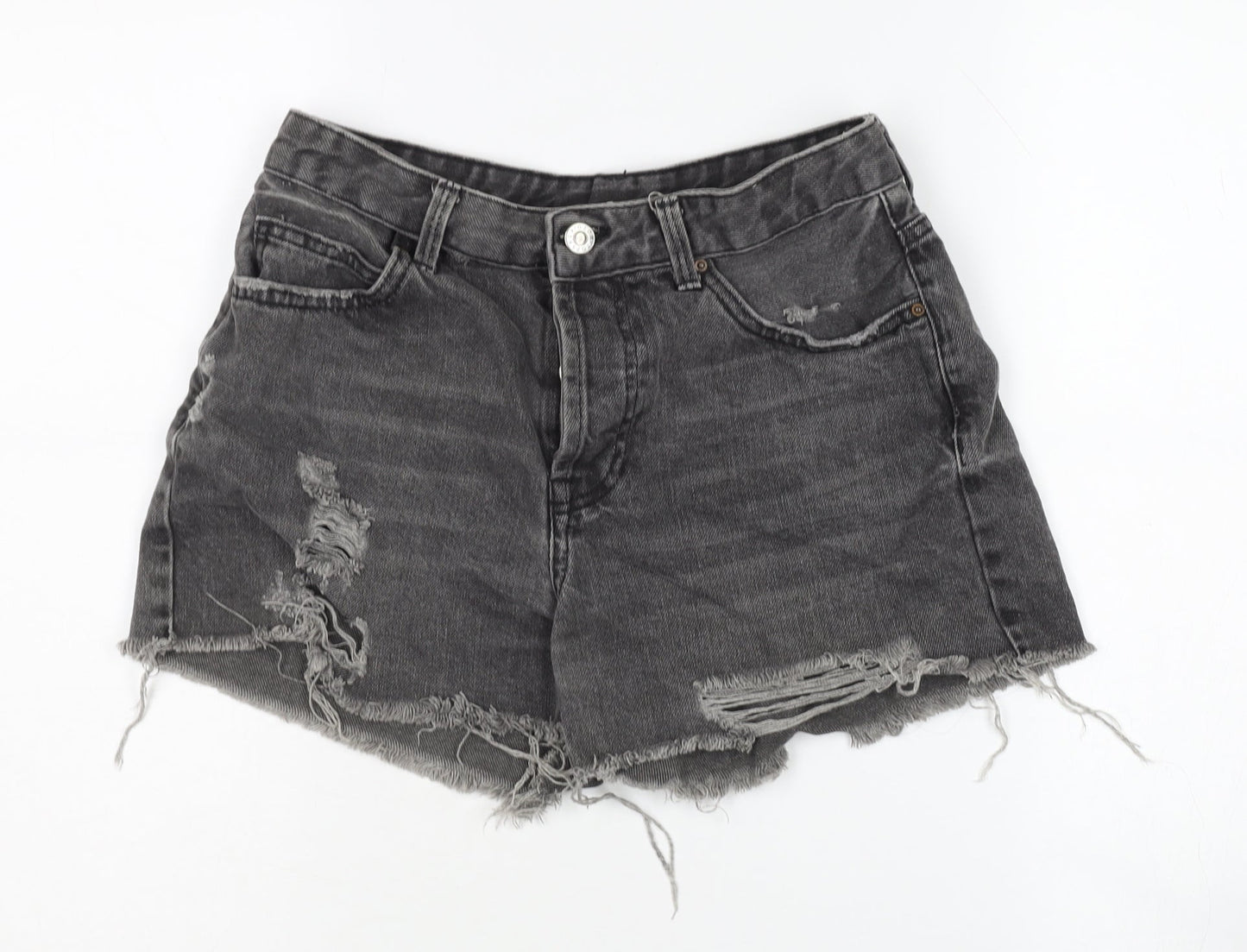 Topshop Grey Women's Cut-Off Denim Shorts Size 8