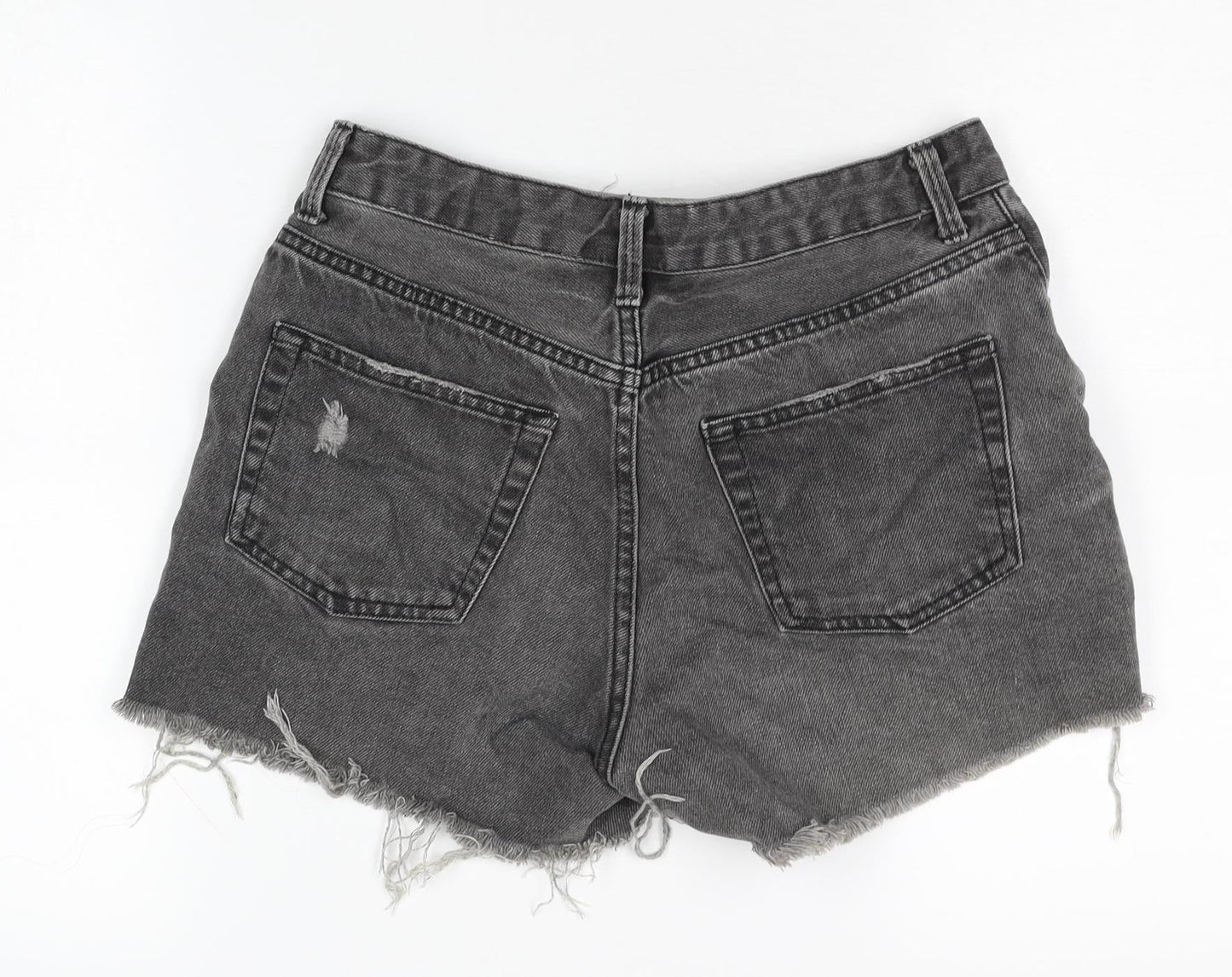 Topshop Grey Women's Cut-Off Denim Shorts Size 8