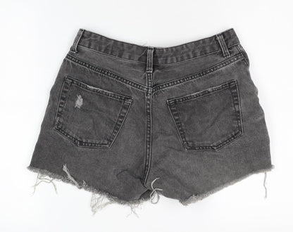 Topshop Grey Women's Cut-Off Denim Shorts Size 8