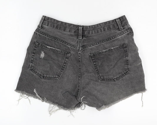 Topshop Grey Women's Cut-Off Denim Shorts Size 8