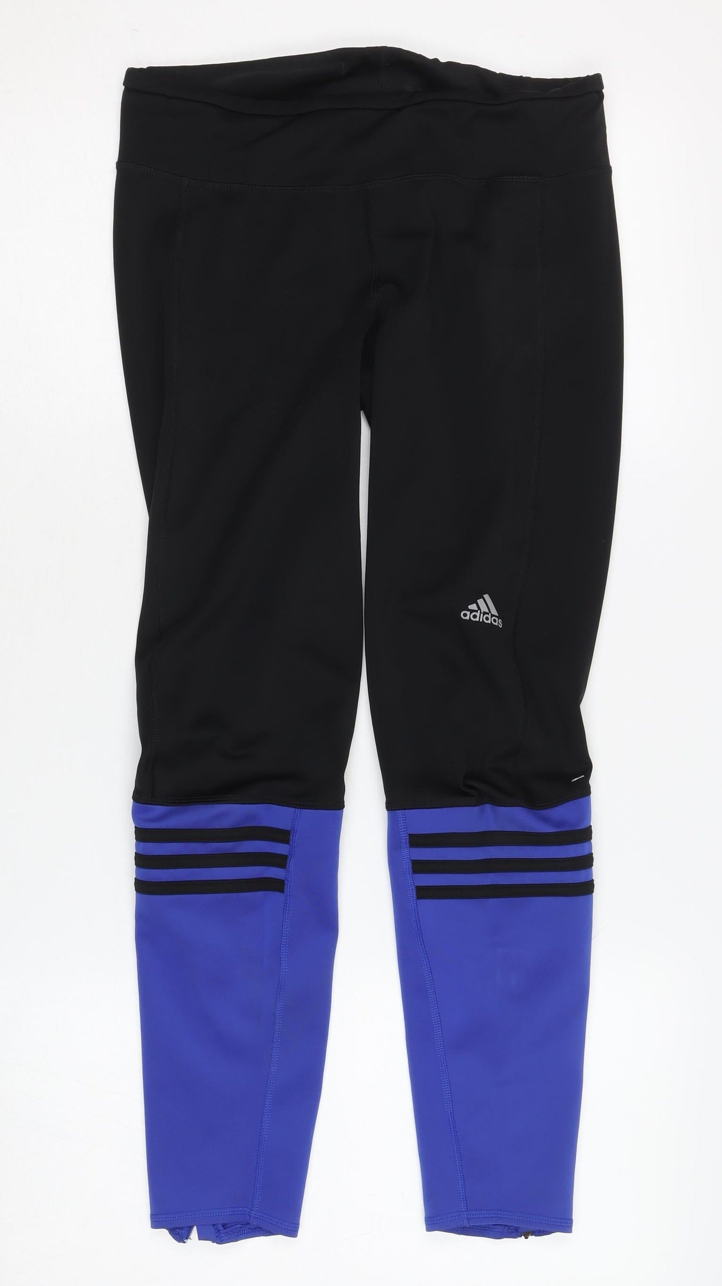 Adidas Women's Black & Blue Slim Fit Leggings Size 12