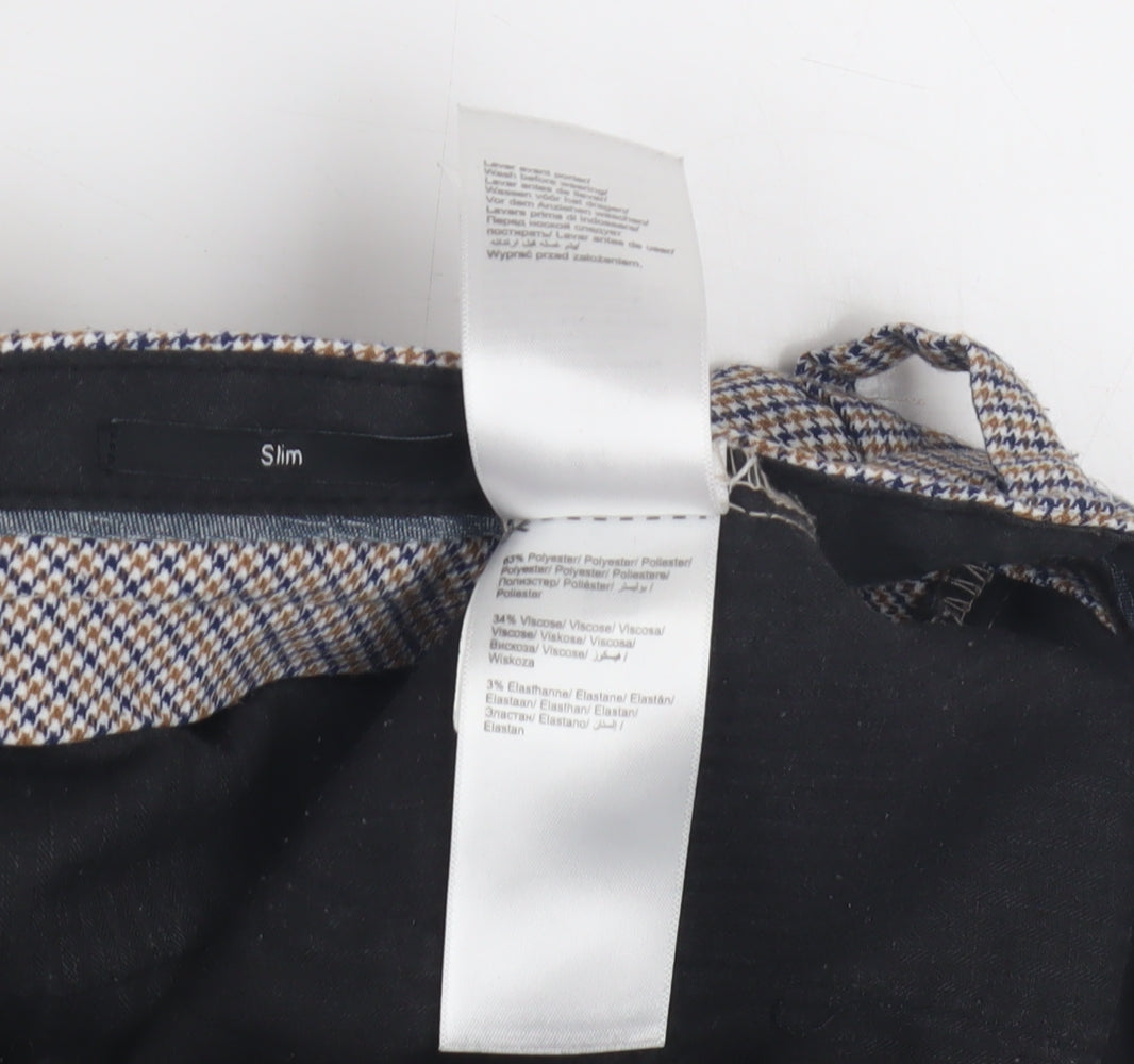 Jules Men's Multicoloured Slim Check Trousers