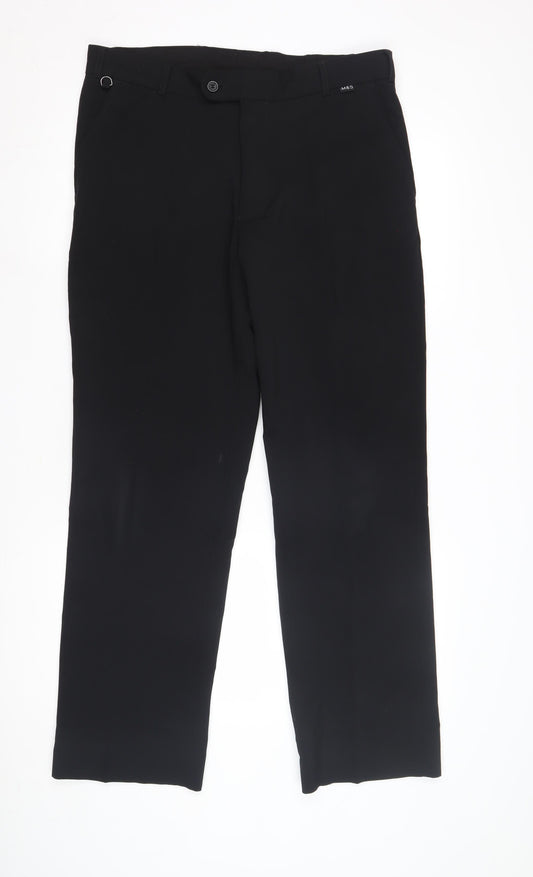 Mens UK Size 34 Corporatewear Regular Fit Business Black Trousers