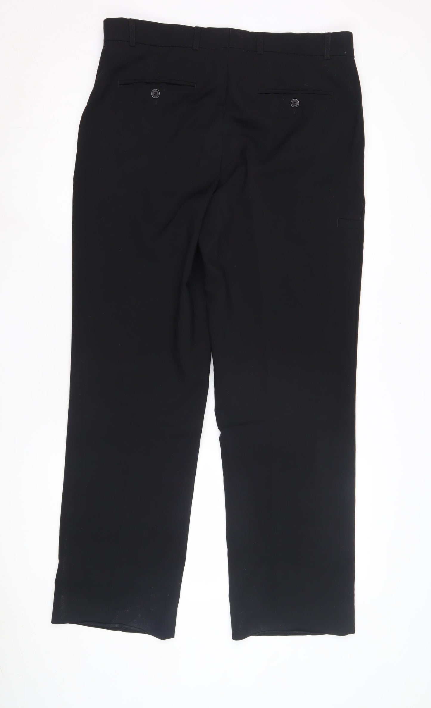Mens UK Size 34 Corporatewear Regular Fit Business Black Trousers